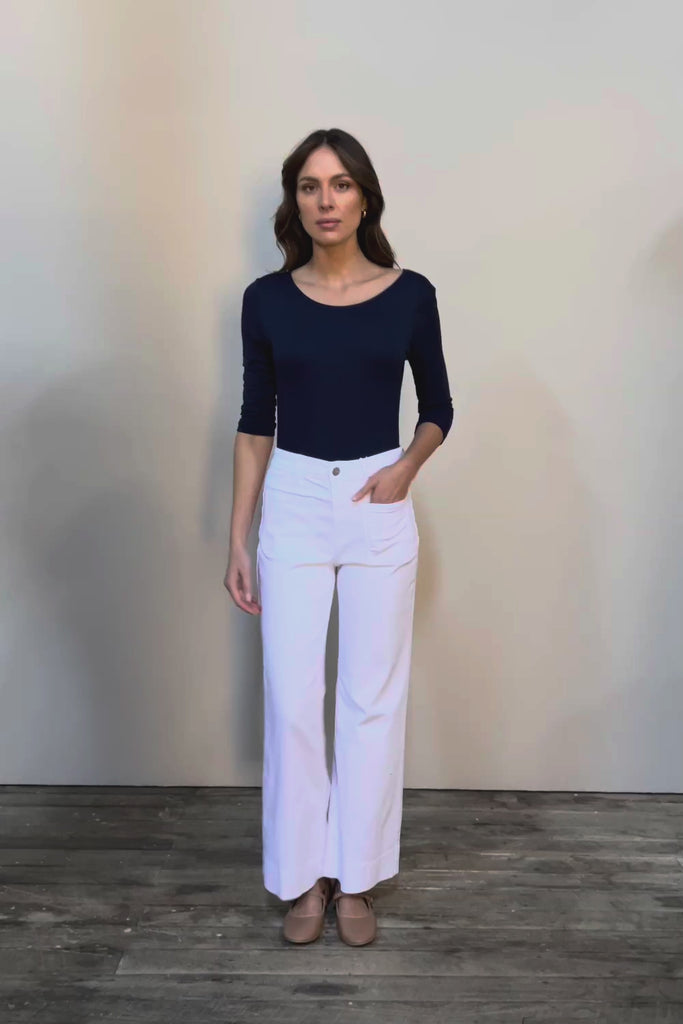 The Reversible Cowl Neck Top - Deepnavy