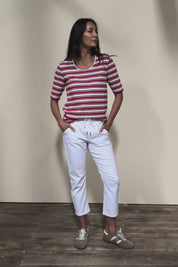 The Pull On Cotton Pant With Drawstring – White