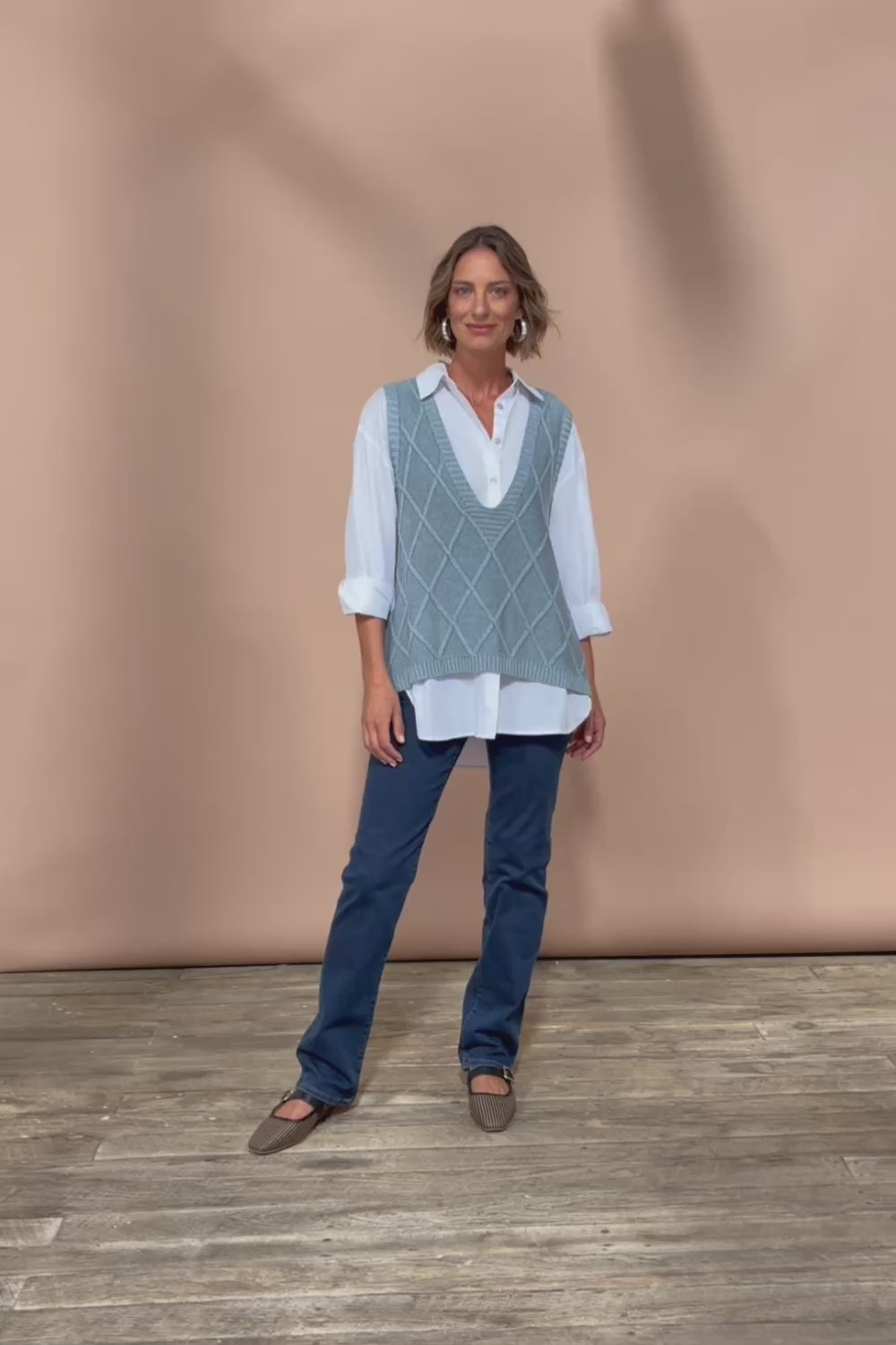 Liora Knit Vest - Lake