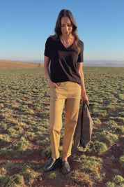 The Teachers Cotton Pant With Pockets - Sandstone