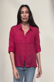 The Go To Comfort Shirt - Raspberry