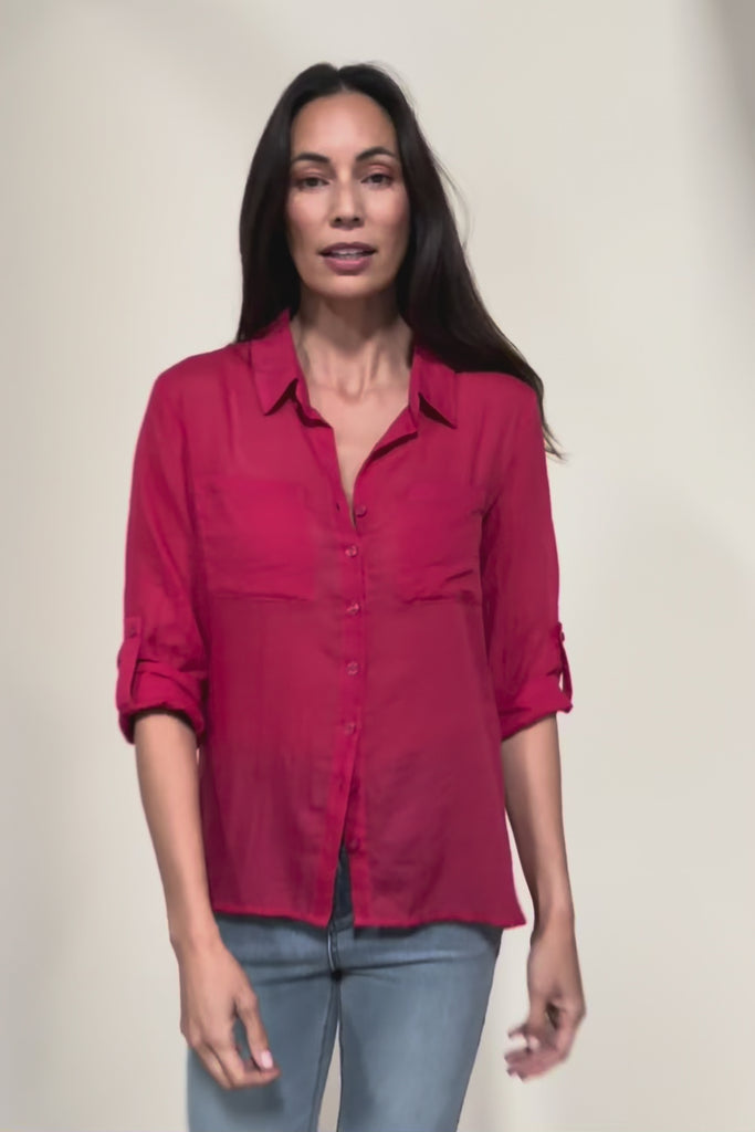 The Go To Comfort Shirt - Raspberry