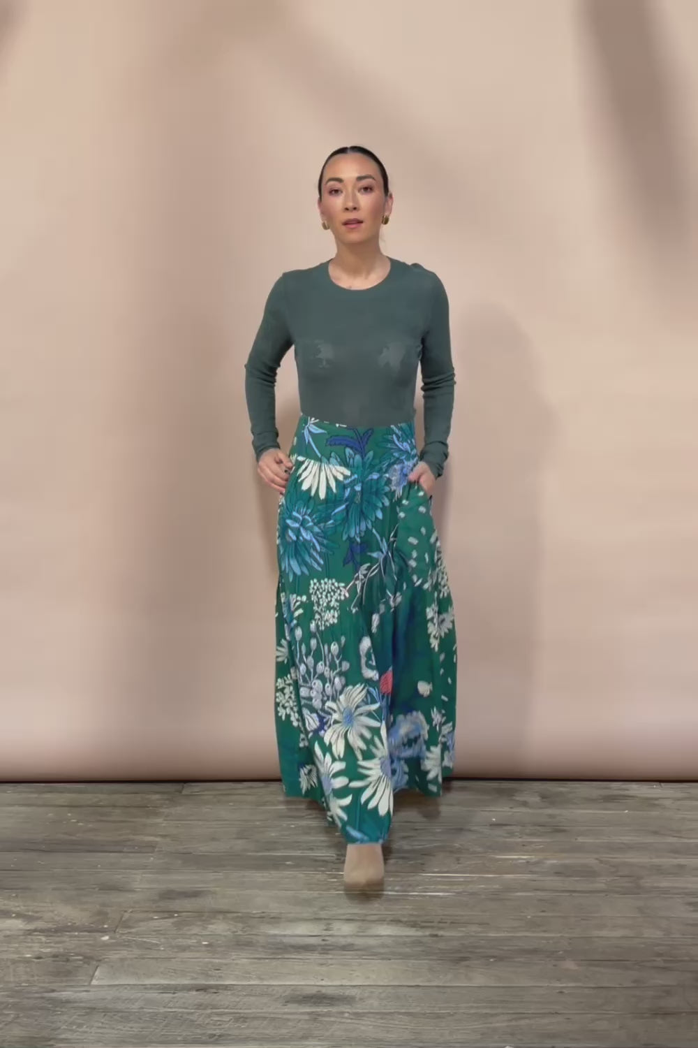 Ella Tiered Skirt - Deepgreen