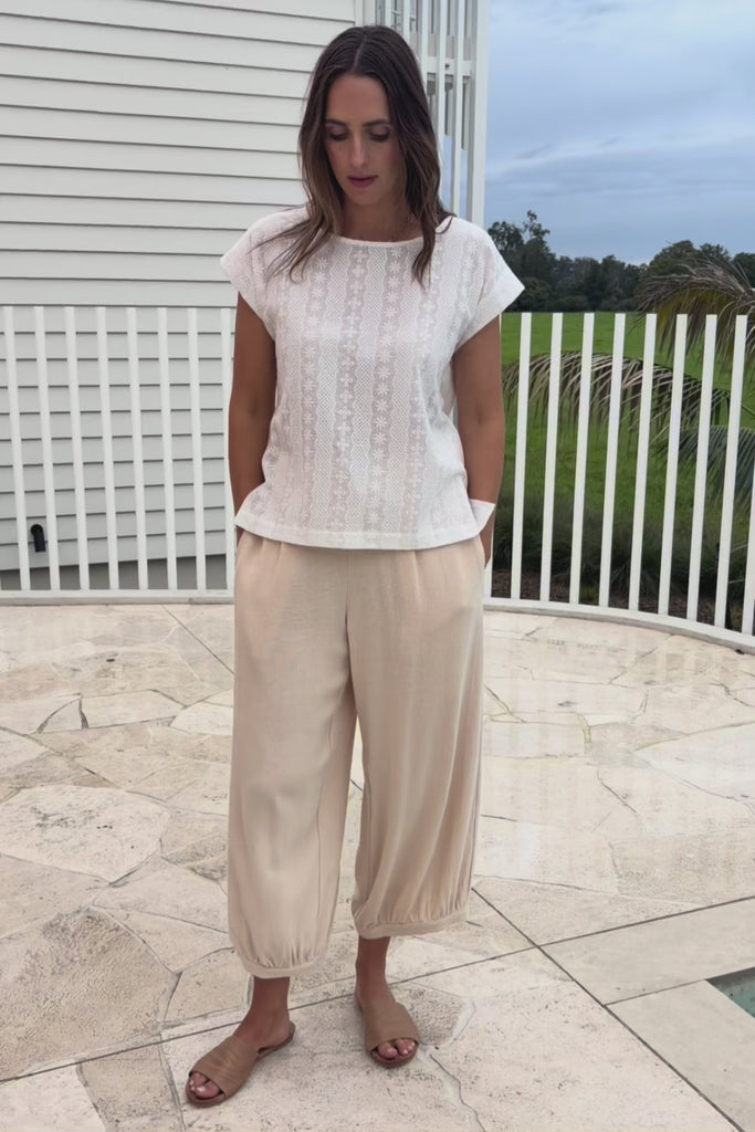Morning Light Cotton Top – White