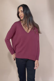 The High Low V Neck Jumper - Smokeyrose