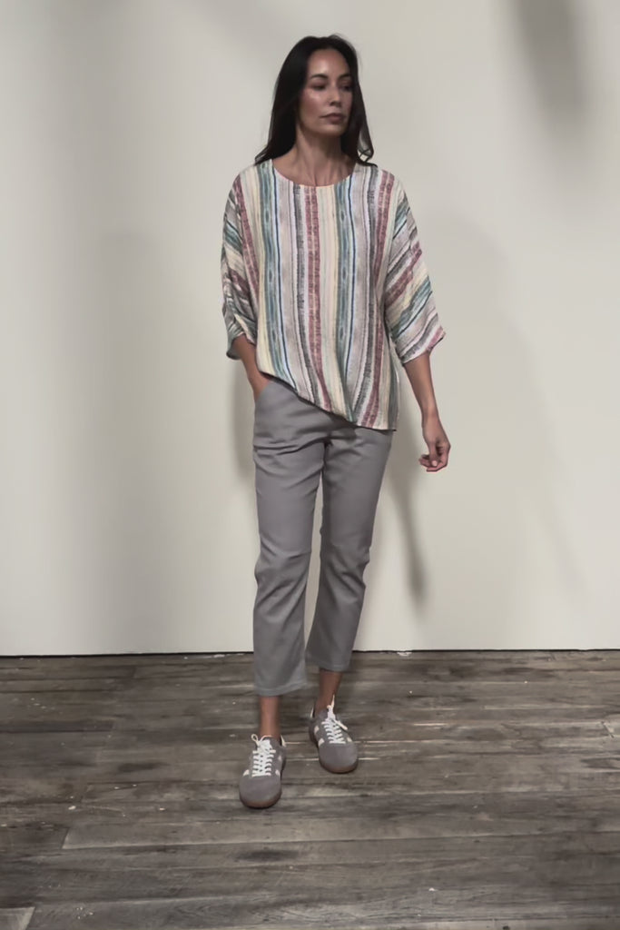 The Pull On Cotton Pant With Drawstring – Biscuit