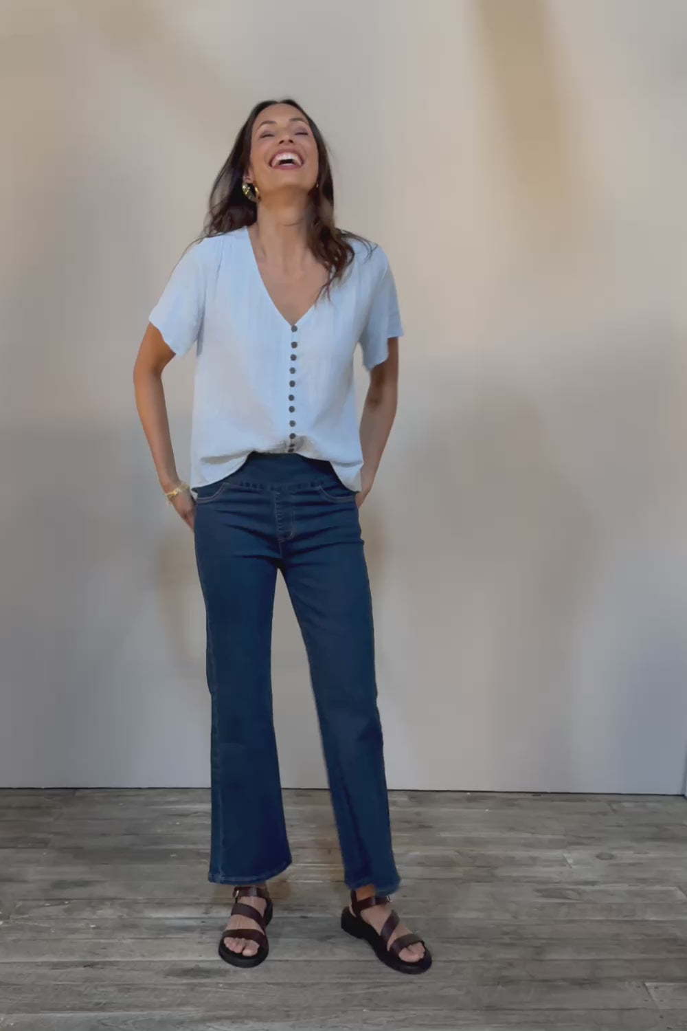 Easy As Plain Pull On Jeans - Darkdenim