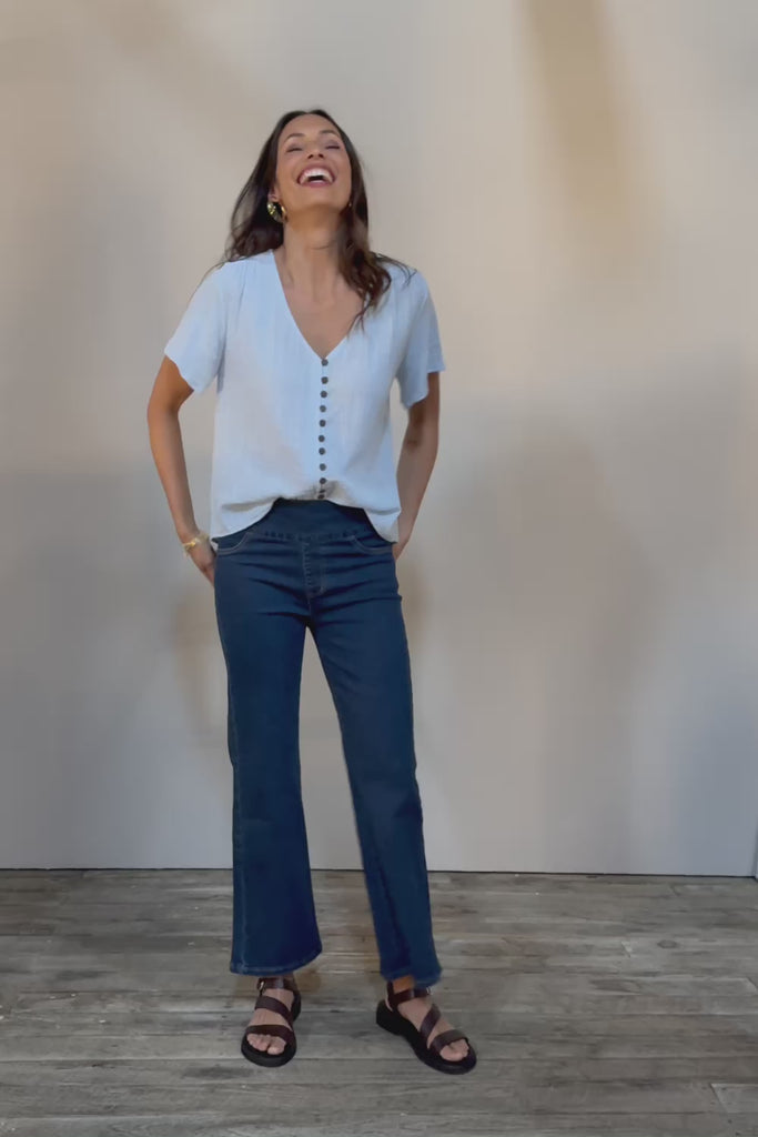 Easy As Plain Pull On Jeans - Darkdenim