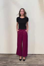 The Soft Suiting Pant – Burgundy