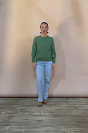 Wool Two Tone Jumper – Moss
