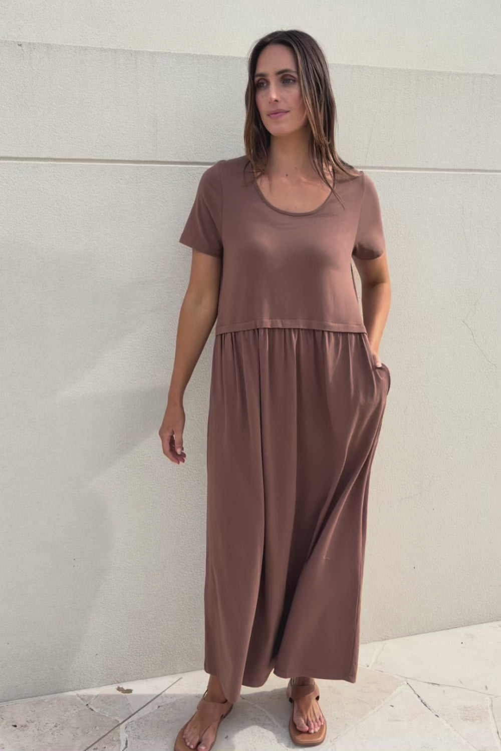 Casual Saturday Cotton Dress - Chocolate