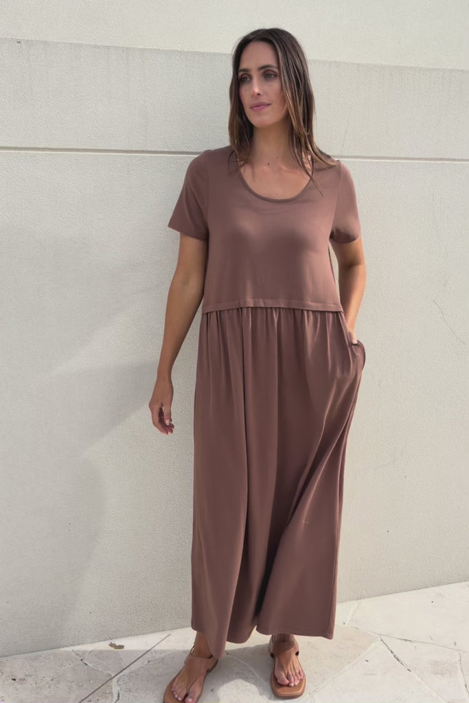 Casual Saturday Cotton Dress - Chocolate