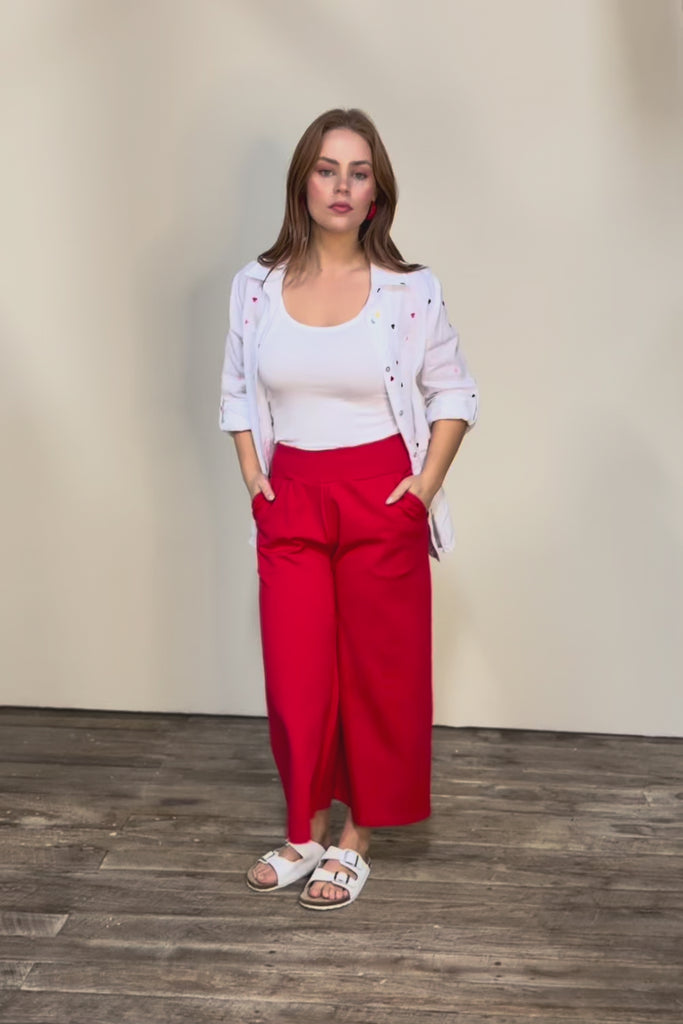 Wide Leg Ponte Pant – Brightred