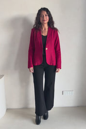 Cotton Linen Blazer – Red