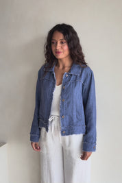 Linen Relaxed Jacket – Denim