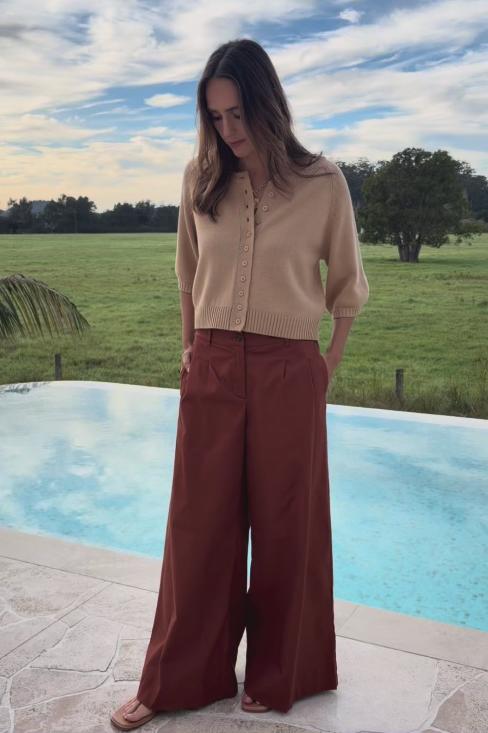 Need You In My Life Cotton Pants – Tan