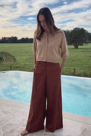 Need You In My Life Cotton Pants – Tan
