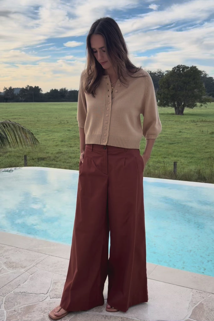 Need You In My Life Cotton Pants – Tan