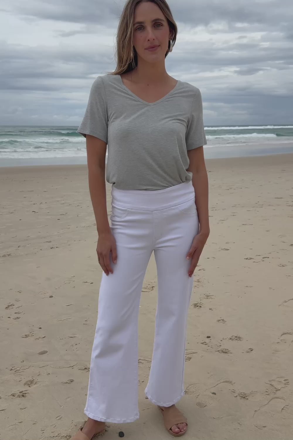 Easy As Plain Pull On Jeans - White