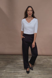 The Straight Cut Pull On Ponte Pant - Black