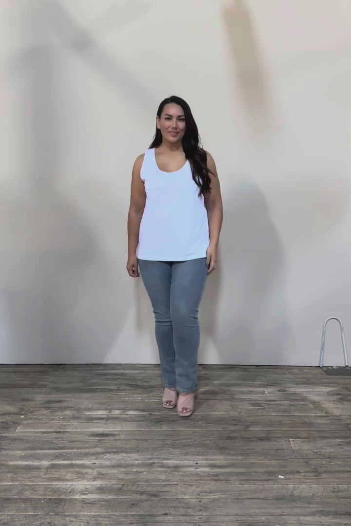 Belle Luxe Cotton Tank - White