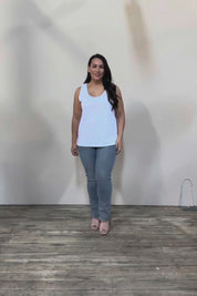 Belle Luxe Cotton Tank - White