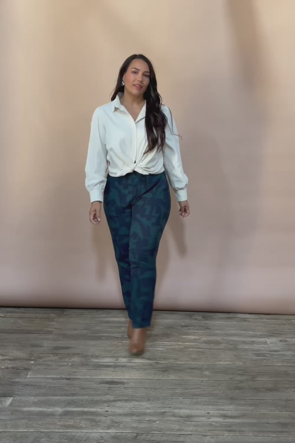 Belle Luxe Ecovero Printed Draped Pant – Bluelagoon