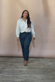 Belle Luxe Ecovero Printed Draped Pant – Bluelagoon