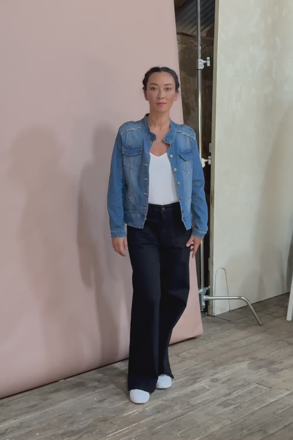 Military Denim Jacket - Denim