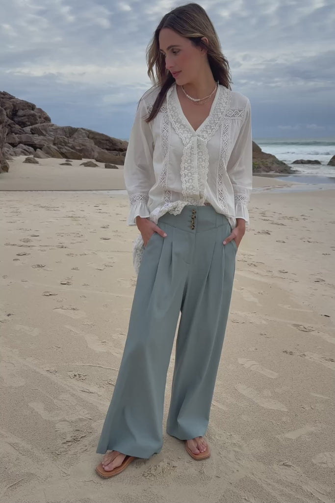 High Flying Wide Leg Pants - Dusk
