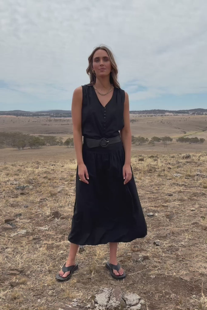 Bubble Delight Cotton Skirt - Black