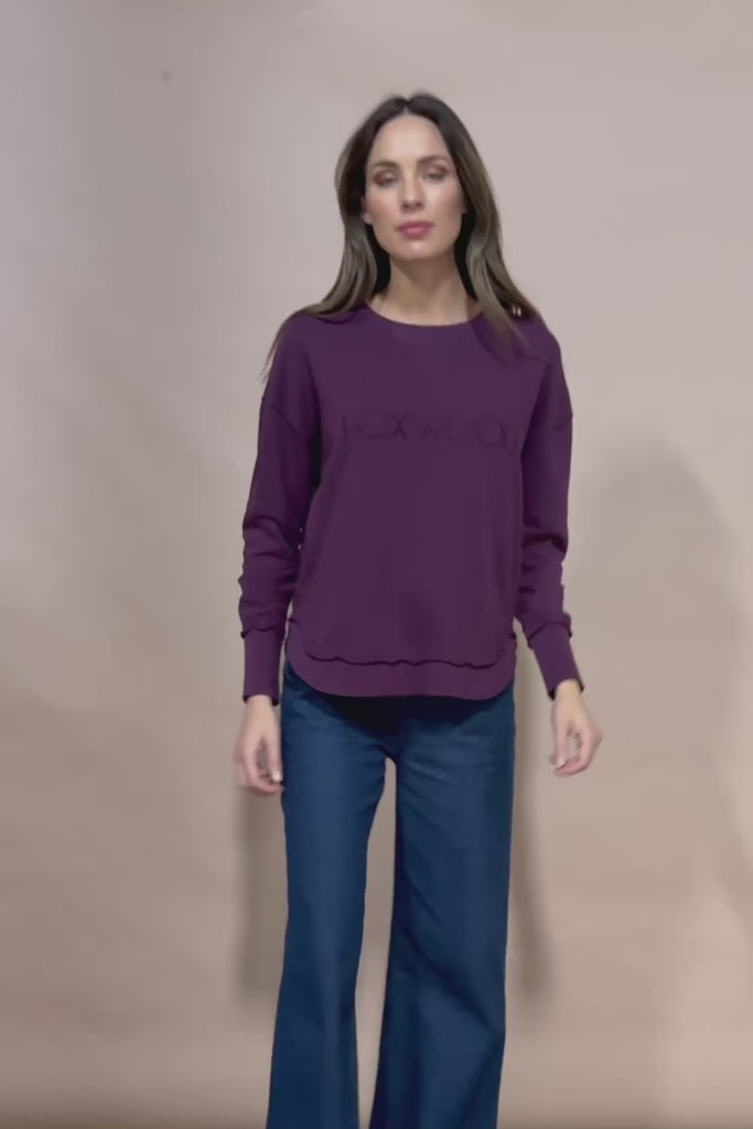 Elements Simplified Cotton Crew - Plum