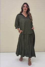 Belle Easy Wear Every Wear Blouse - Khaki