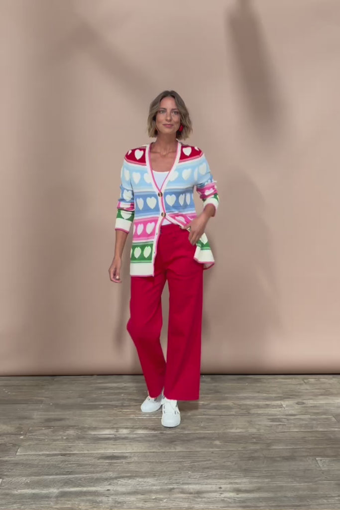 Hudson Wide Leg Jean - Red