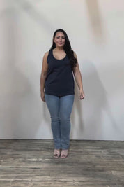 Belle Luxe Cotton Tank - Darknavy