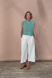 Easy Frills Embroidered Top - Pistachio